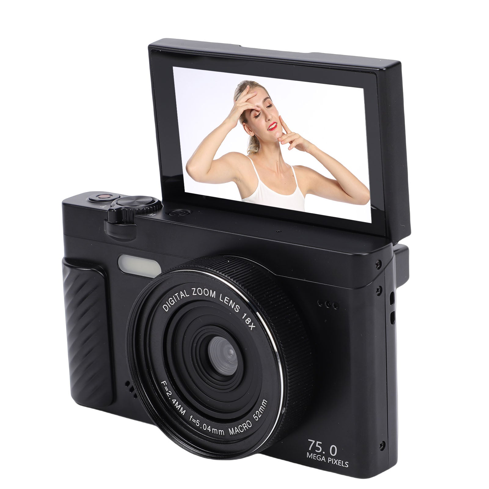 4K 75MP Digital Camera 18x Zoom WiFi Mirrorless Camera with 4Q Model 6437WVCG