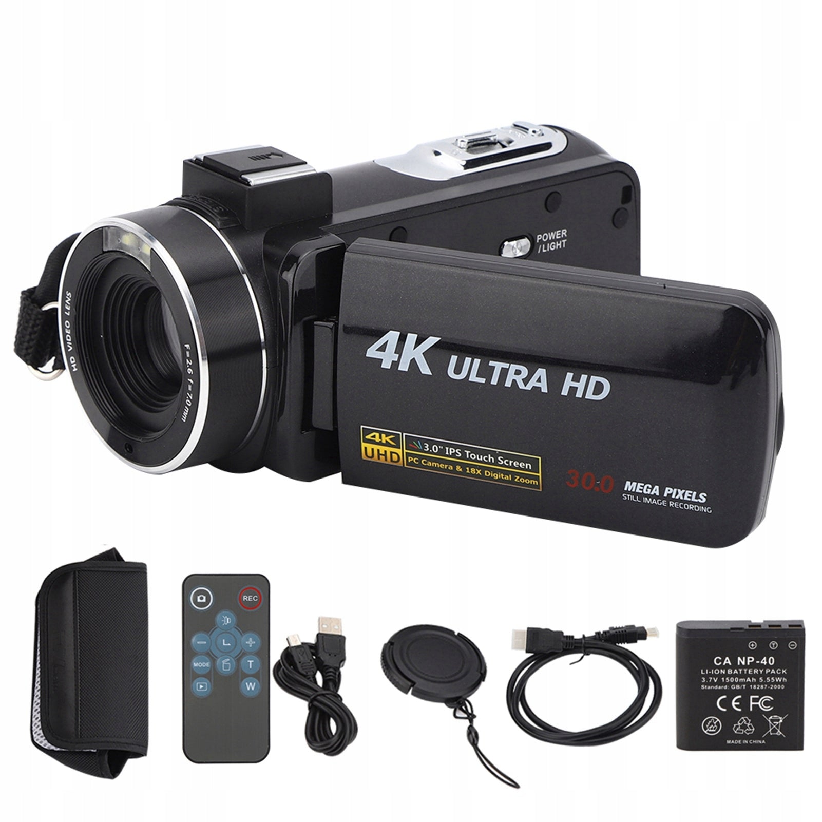 4K Anti Shake High Definition Digital Video 18x Zoom 3 Inch NN