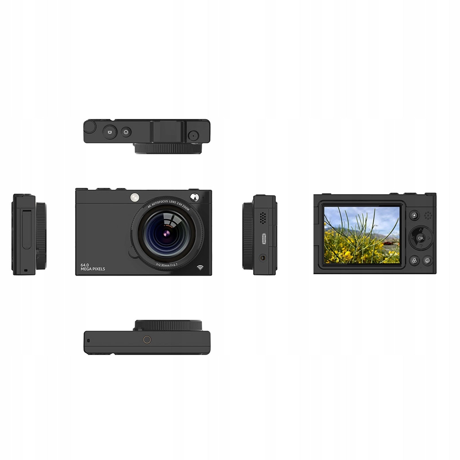 4K CCD Portable Digital Camera 64MP 2,83 8N Digital Video Camera Brand no brand