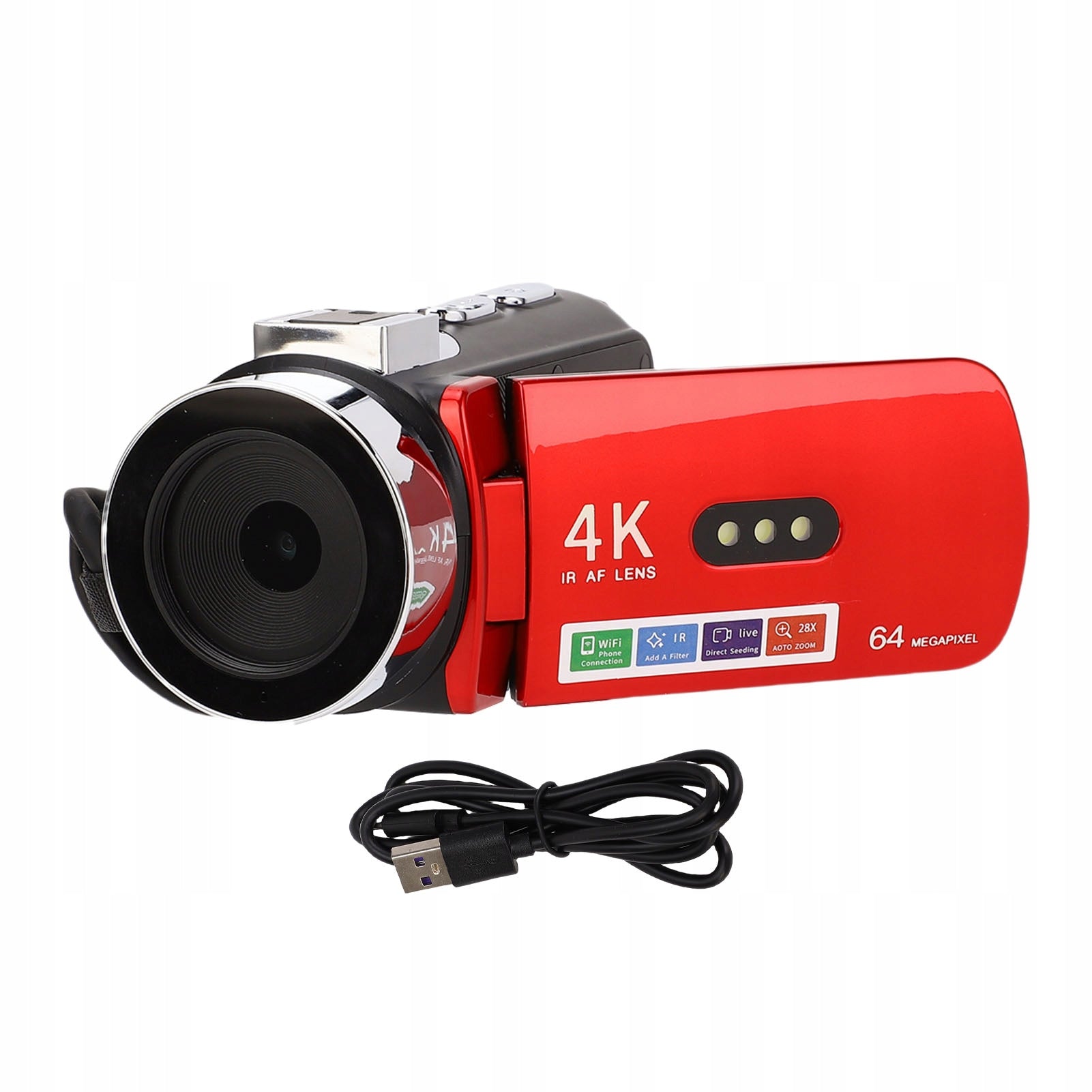 4K Camera Video Camera 64MP WiFi Vlog Camera With 3,0MR Rotary Screen