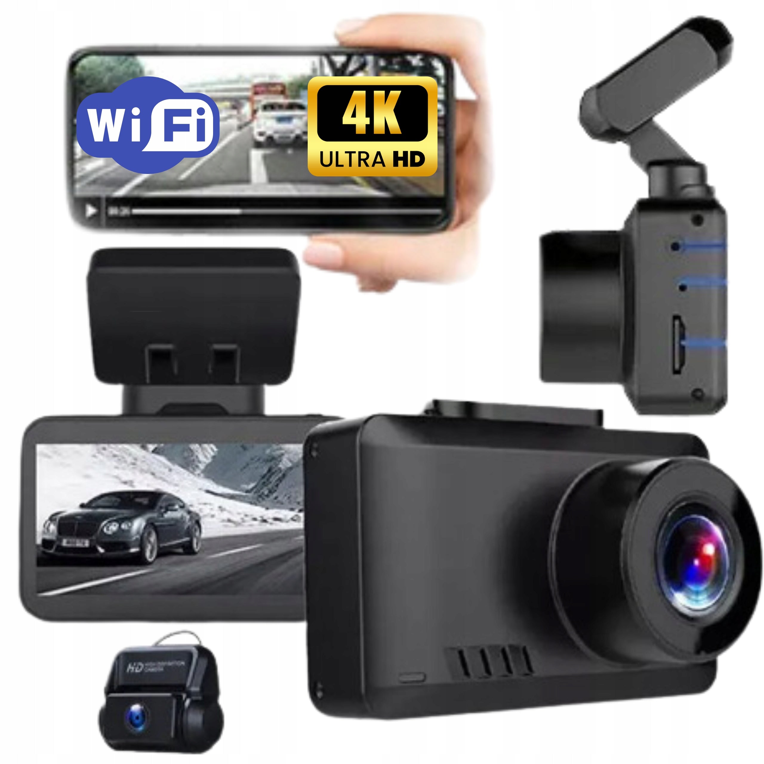 4K Car DVR Wi-Fi GPS Reversing Camera Sony IMX335 Novatek Brand Ruffberg