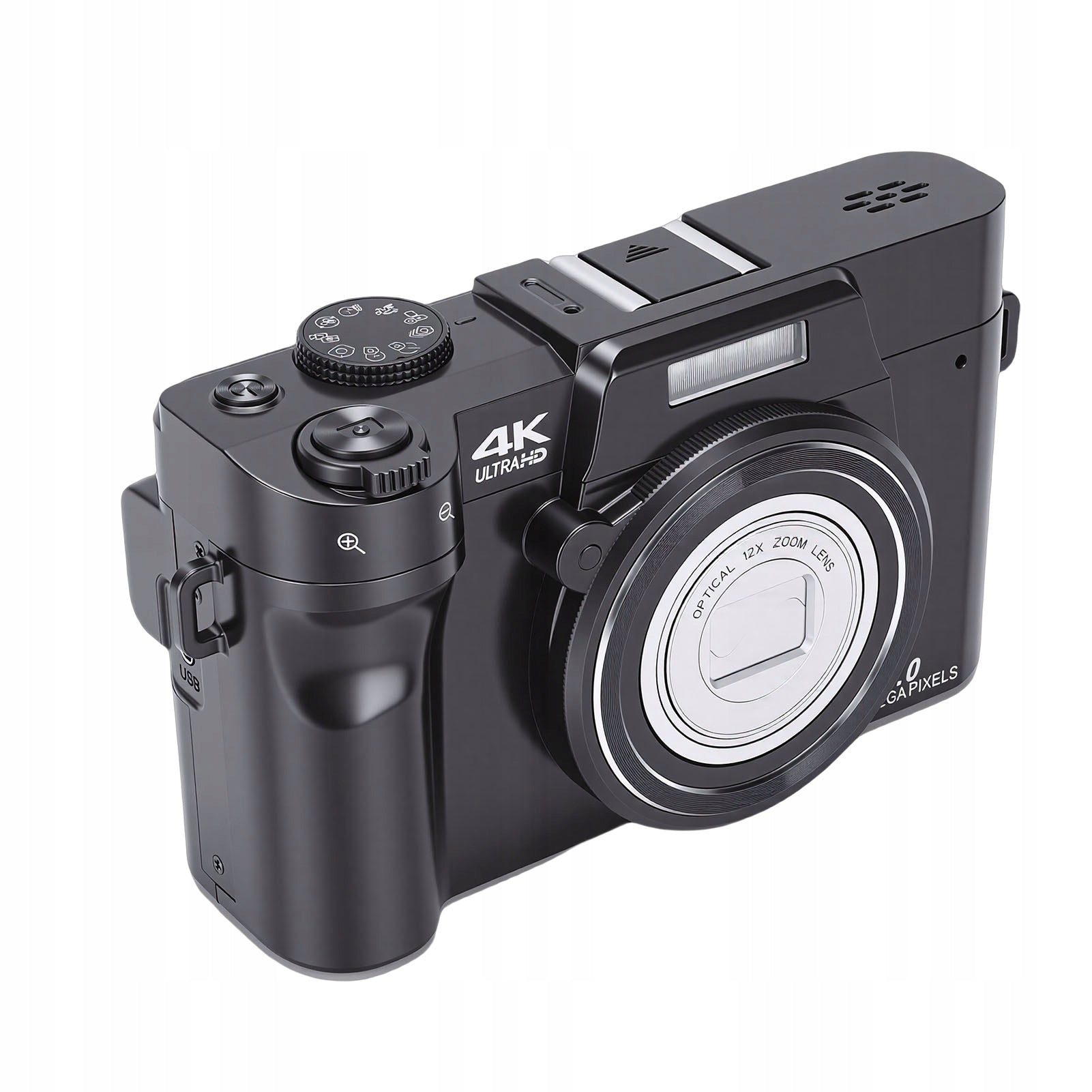 4K Digital Camera with 12x Optical Zoom WIFI 75MP Portable NE Brand no brand