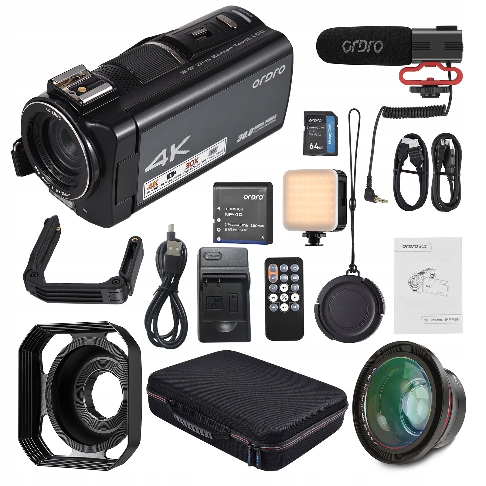 4K Digital Video Camera Wi -Fi DV Recorder 3,5 Inch IPS WE Brand no brand