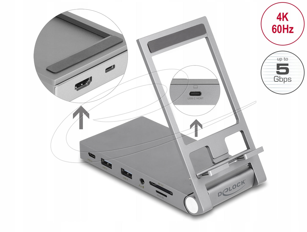 4K Docking Station for Tablet and Laptop with Holder – HDMI, USB Delock 88199