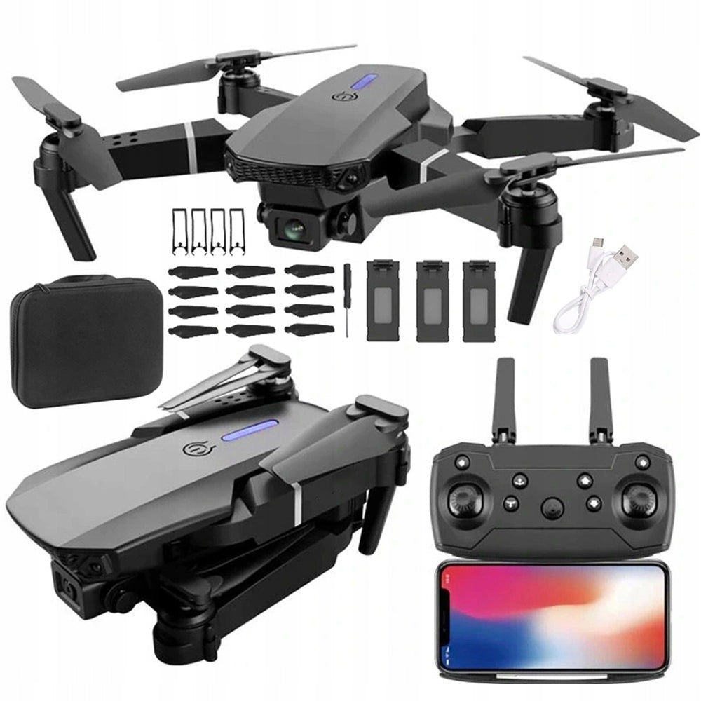 4K Drone, 2 Cameras, 3 Batteries, WiFi, 100m Range – Foldable LS-E525