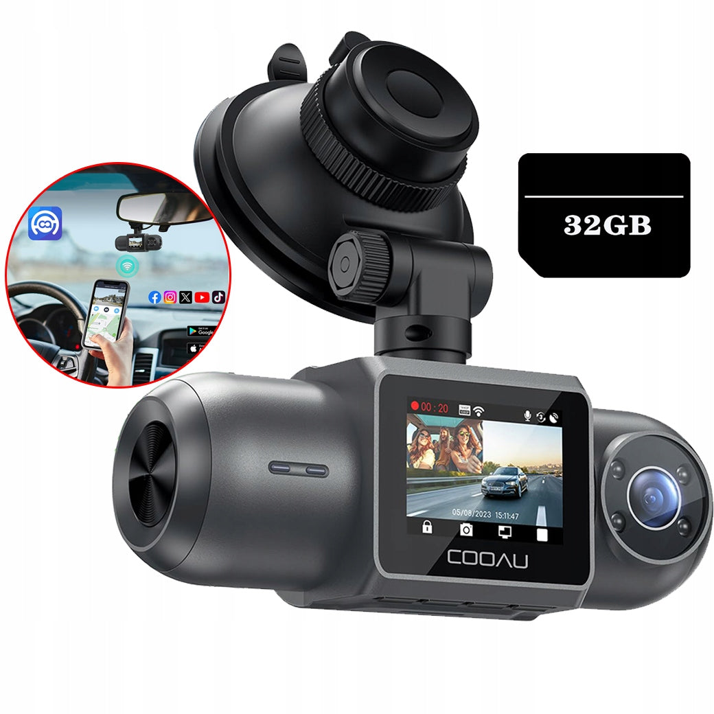 4K GPS FHD WIFI VIDEO RECORDER WITH REAR VIEW CAMERA IN 32GB APP