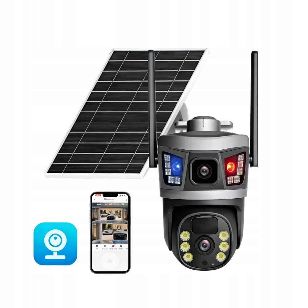 4K HD Outdoor Solar Camera Two 6MP WiFi Lenses