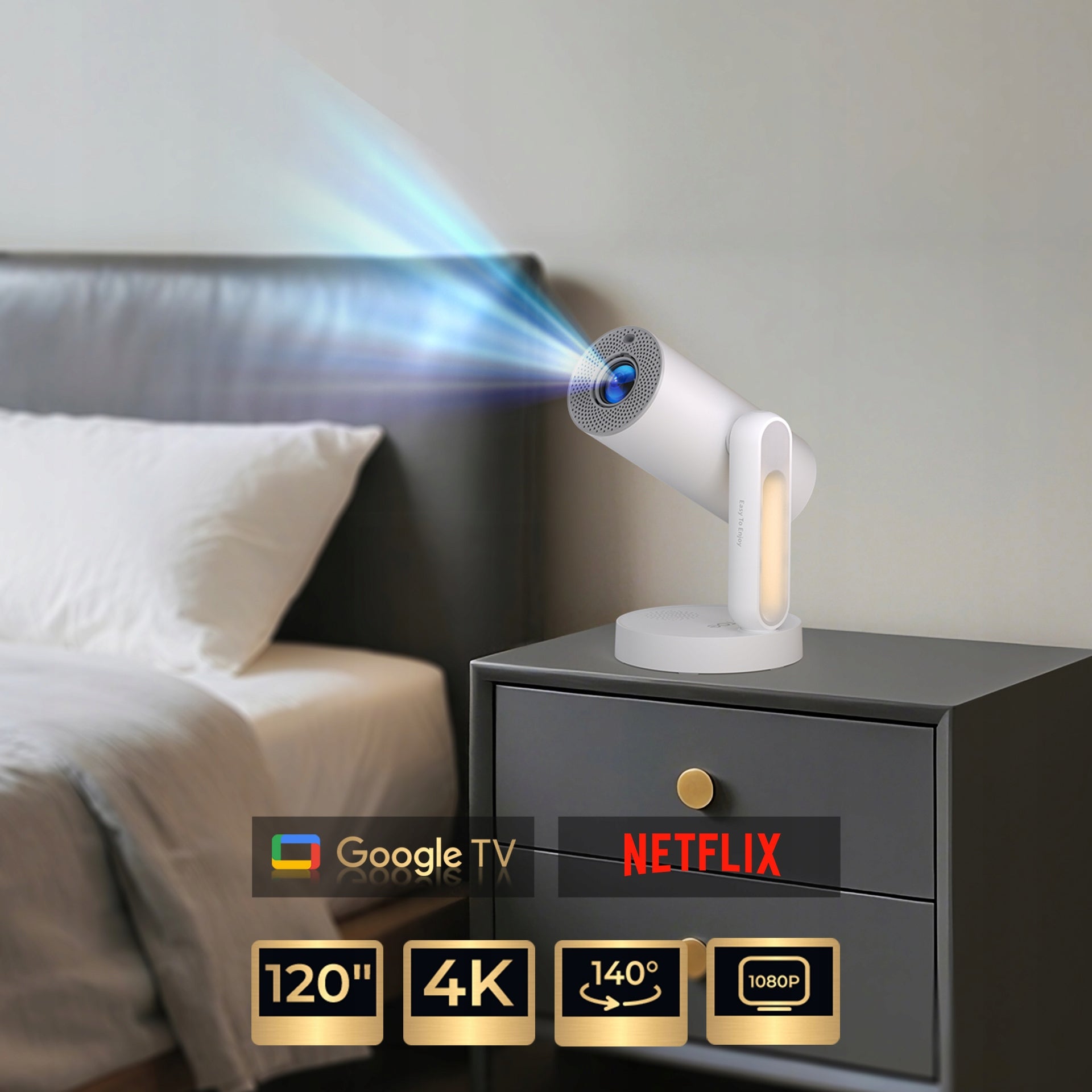 4K LCD Projector ETOE Starfish Plus Google TV with Netflix 300 ANSI White Manufacturer code Projektor 4K LCD ETOE Starfish Plus Google TV