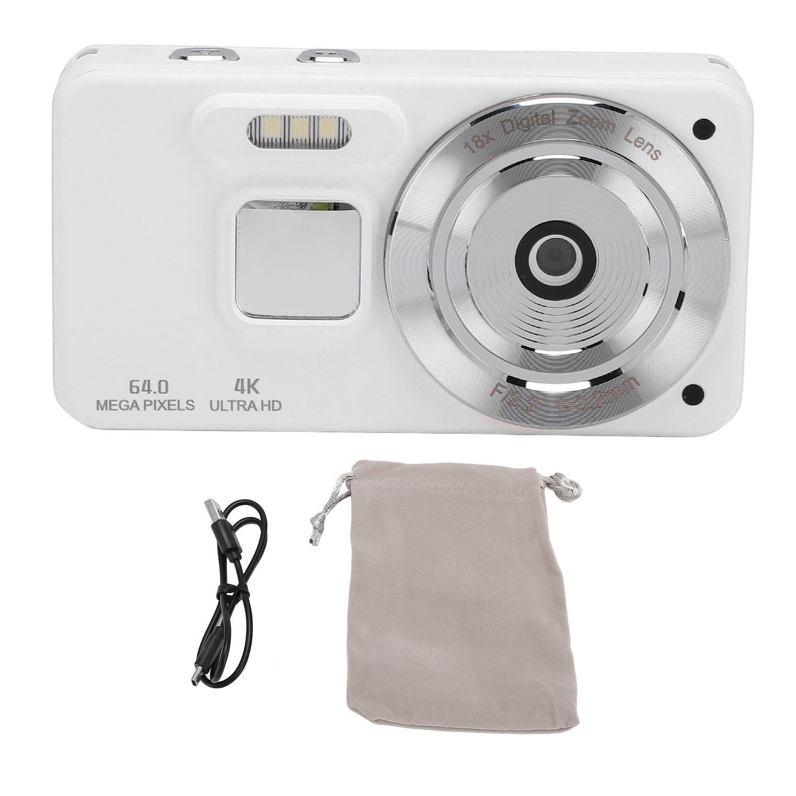 4K Portable Digital Camera 64MP 18x Zoom Autofocus Anti Shake Selfie I3