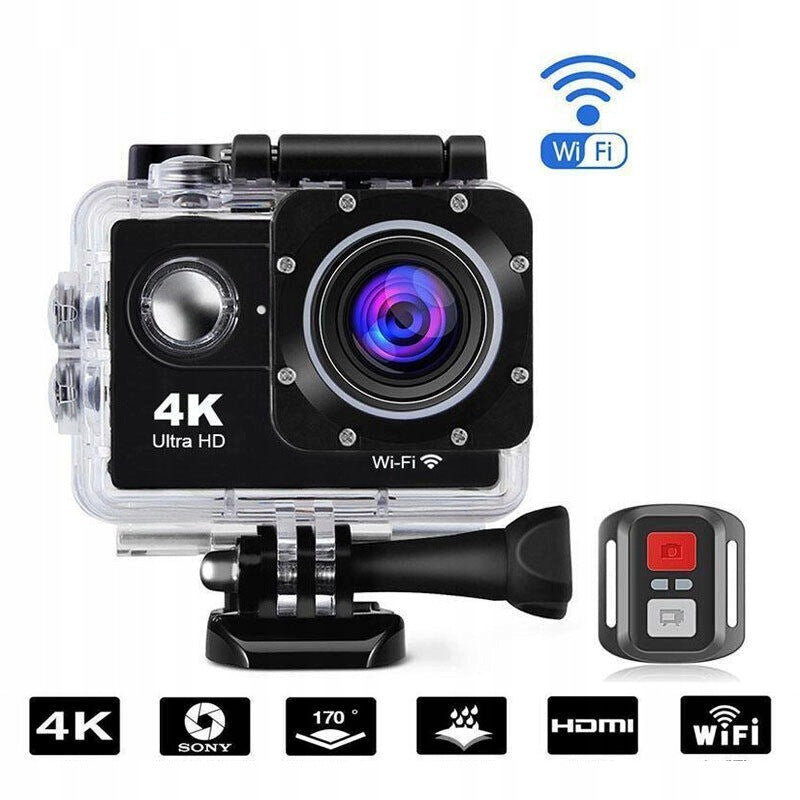 4K SPORTS CAMERA WITH MICRO SD CARD, WATERPROOF UNDERWATER CAMERA, 2.0'LCD Packaging status original