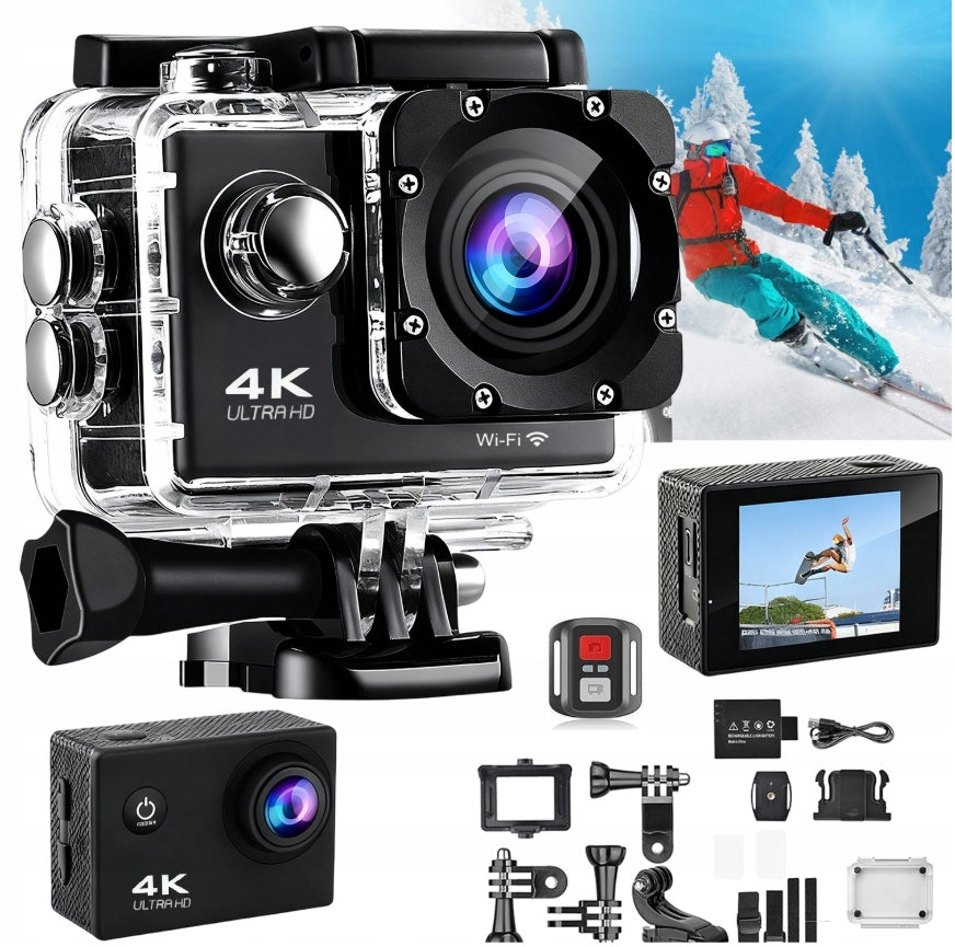 4K Sports Camera Up to 30m Waterproof Touch Screen Summer Accessory Set