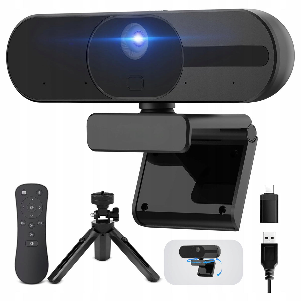 4K UHD 25FPS Webcam with Microphone and Speaker Autofocus Tripod