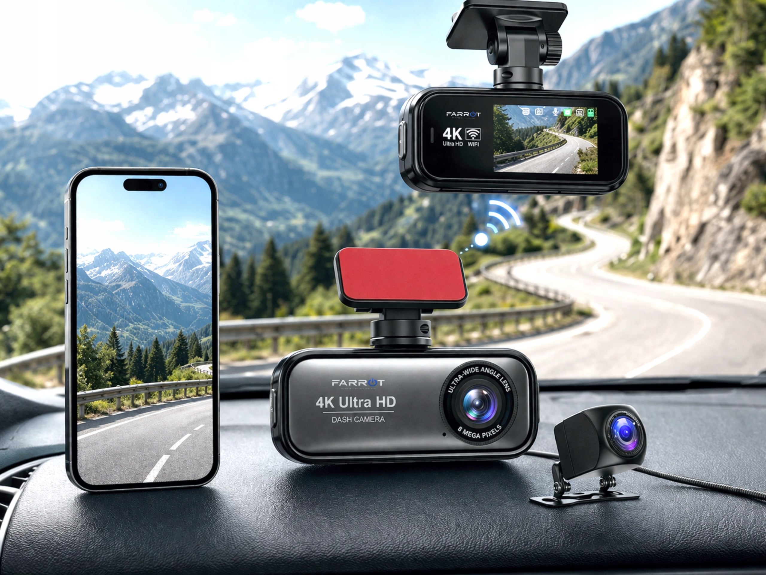 4K UHD Car Video Recorder Front Wifi GPS Rear Full HD Auto Camera Manufacturer code DVR GPS Wifi