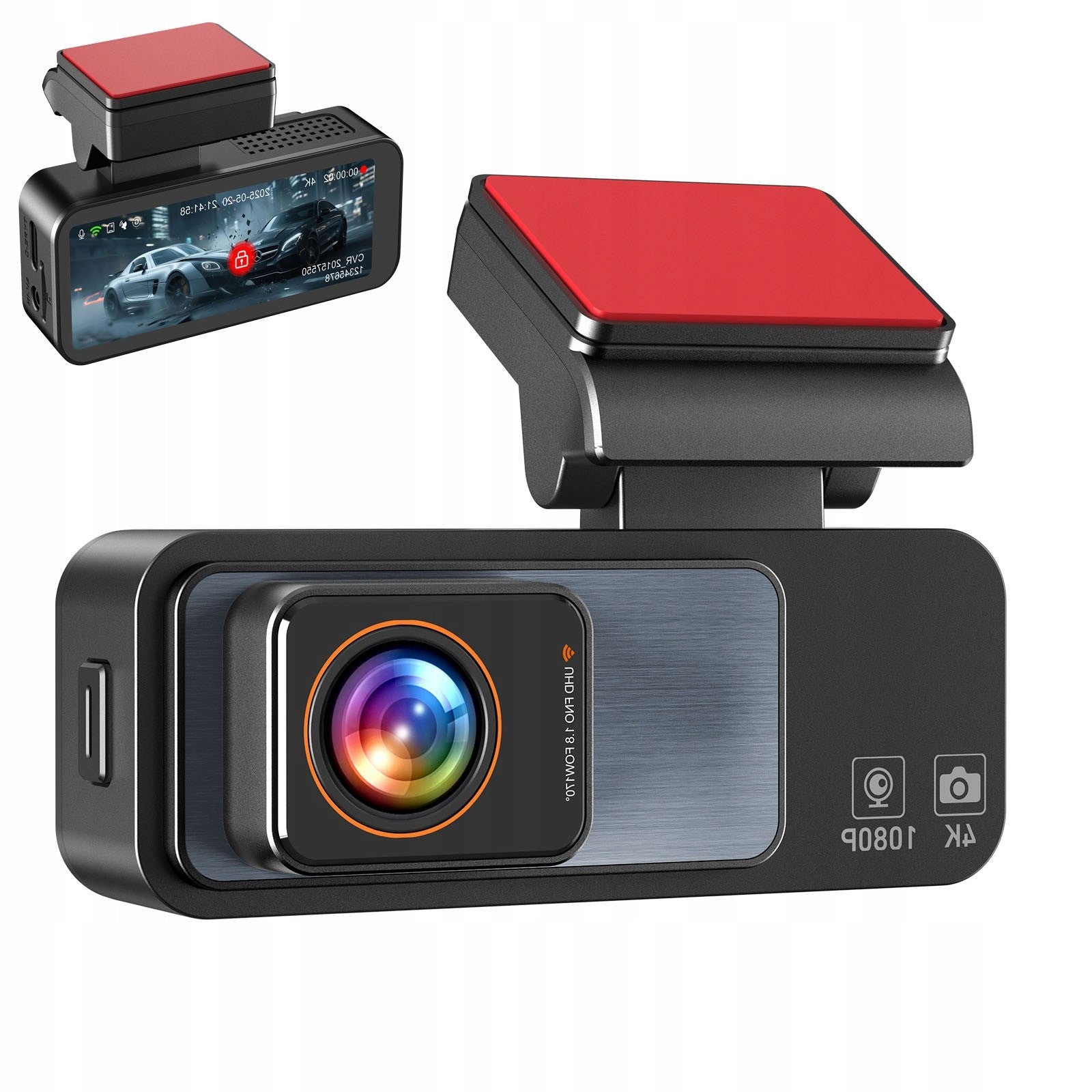 4K UHD VIDEO RECORDER DASH CAM GPS WIFI G-Sensor Night Vision FRONT&Rear