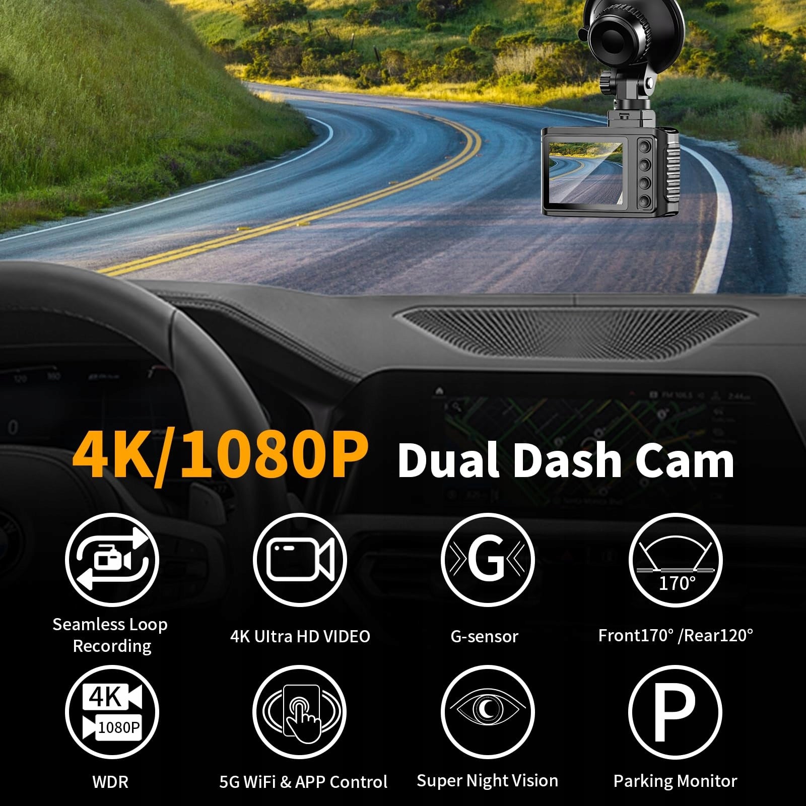 4K ULTRA HD VIDEO RECORDER CAR CAMERA WIFI REVERSING CAMERA EAN (GTIN) 6978019571719