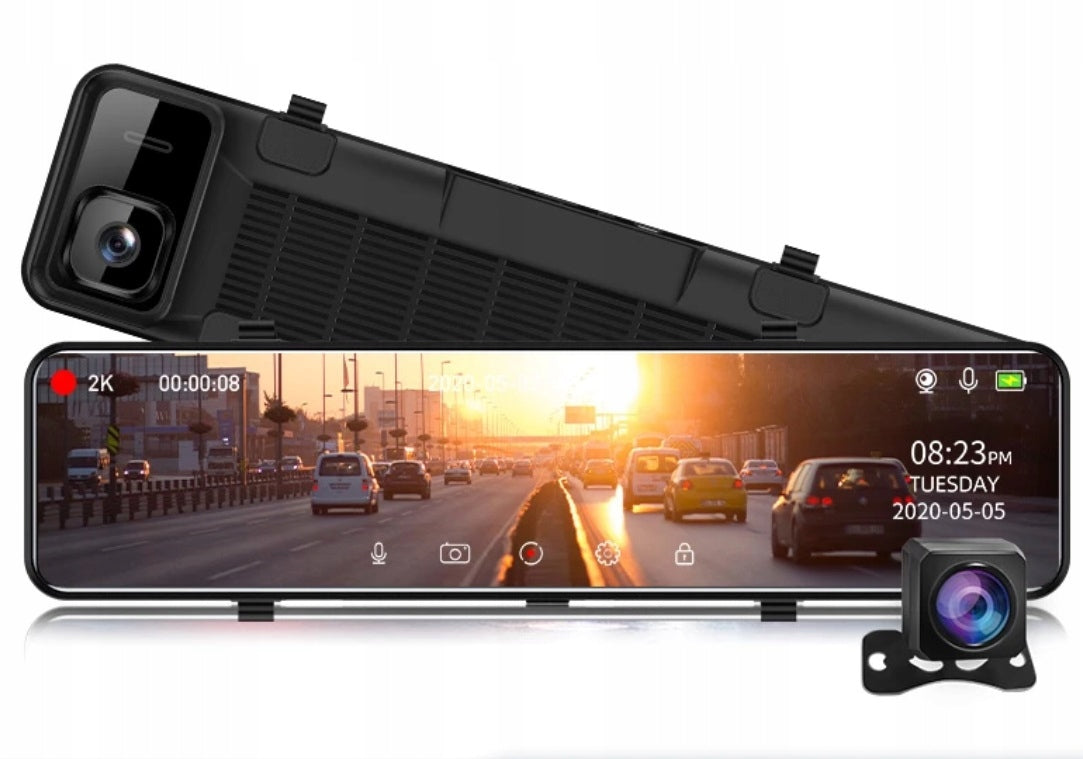 4K Video Recorder Camera with Reversing Camera 12 Inch WIFI GPS APP Manufacturer code T12PRO 4K