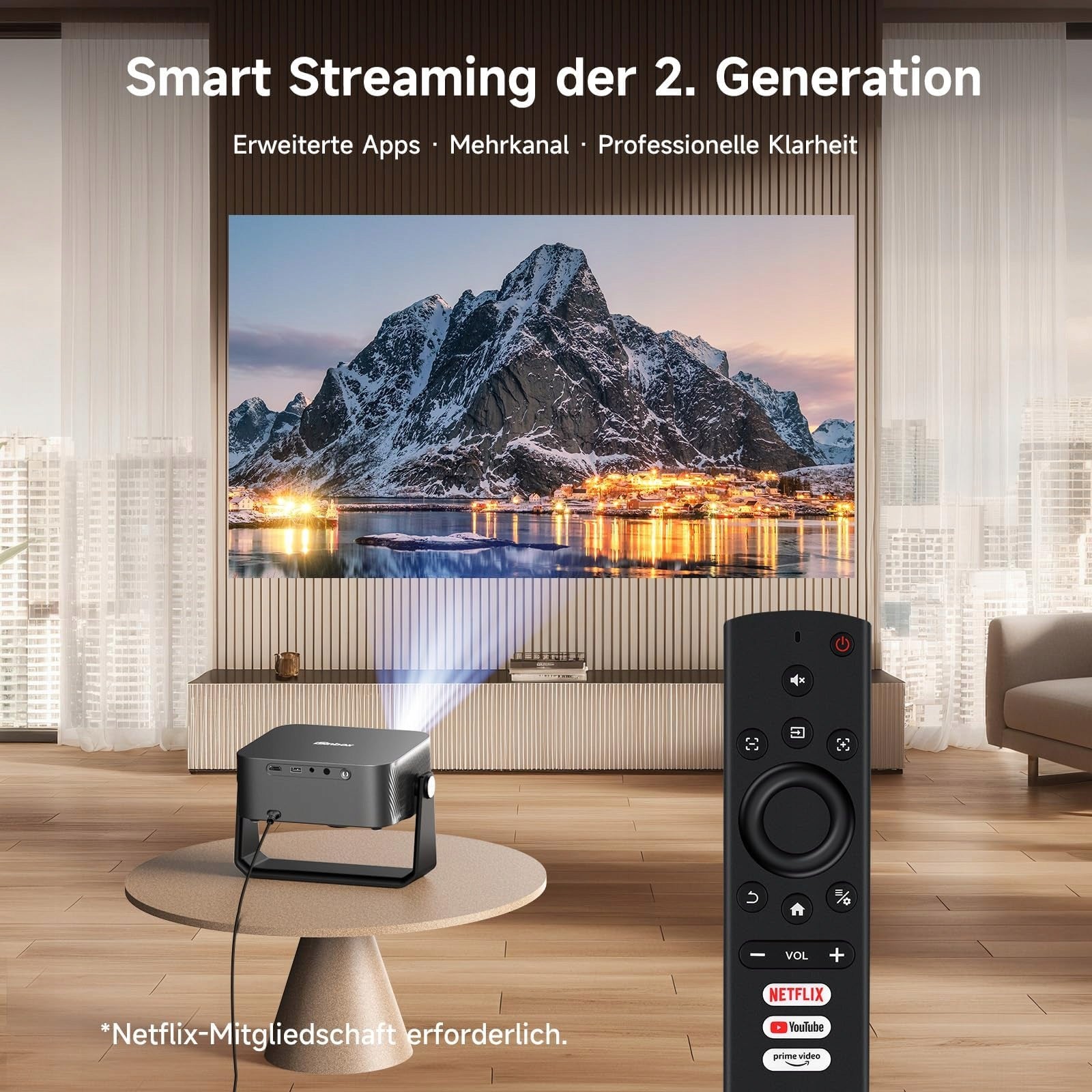 4K WIRELESS PROJECTOR 1500ANSI FOR HOME THEATER SMART PROJECTOR YG381 Manufacturer code YG381