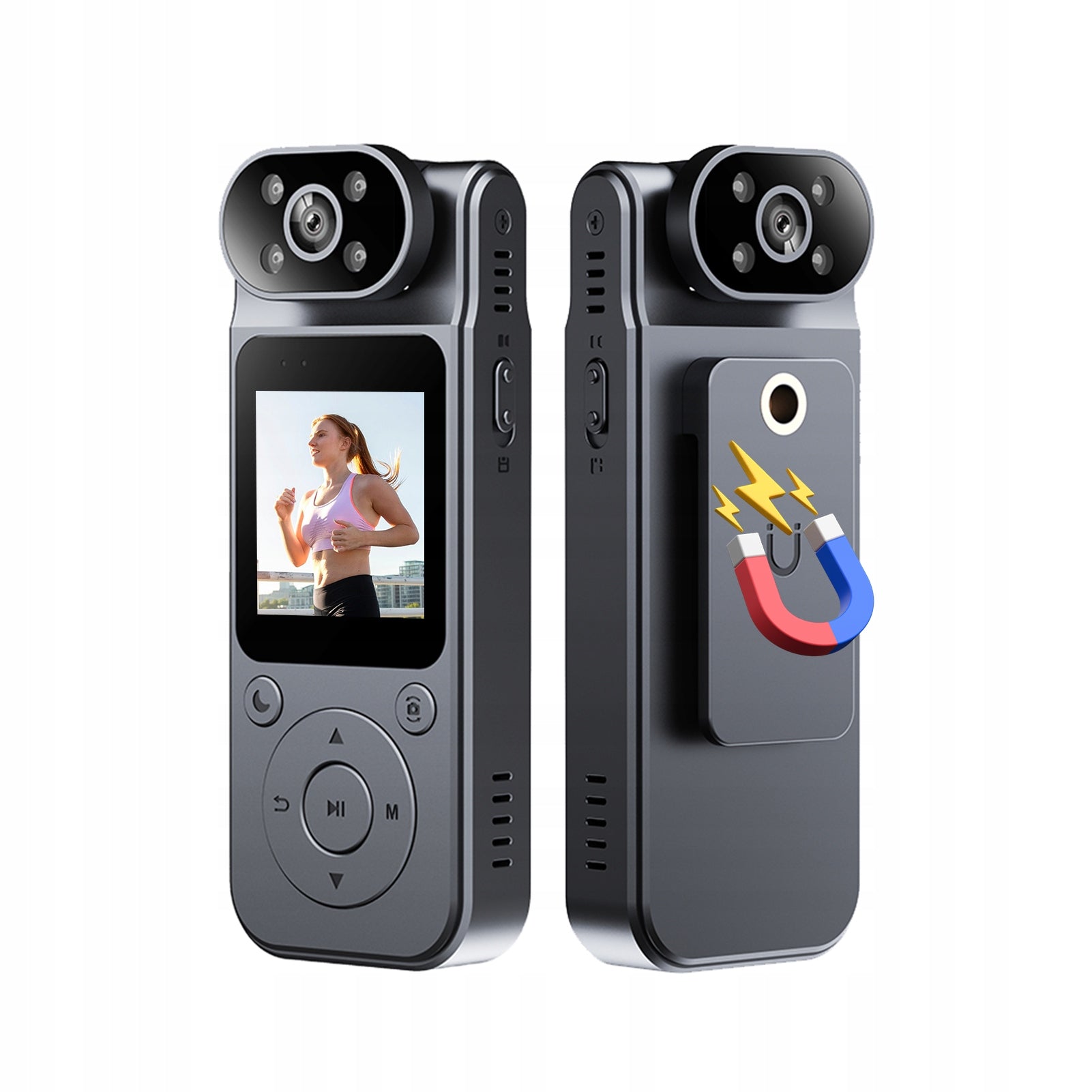 4K Wearable Camera Audio Video Recording 180° M2 Rotary Lens