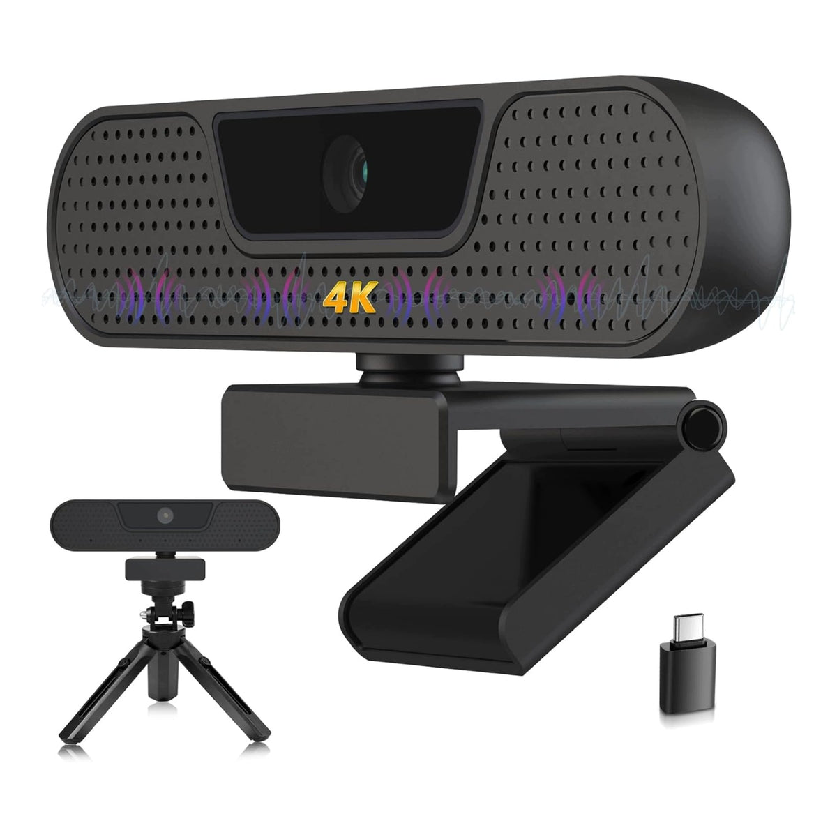 4K Webcam for Computer with Microphone with Auto Focus for Streaming