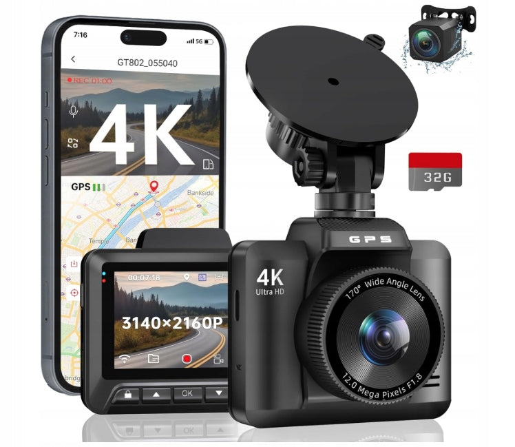 4K Wi-Fi GPS Video Recorder 4K 1080P FRONT+REAR