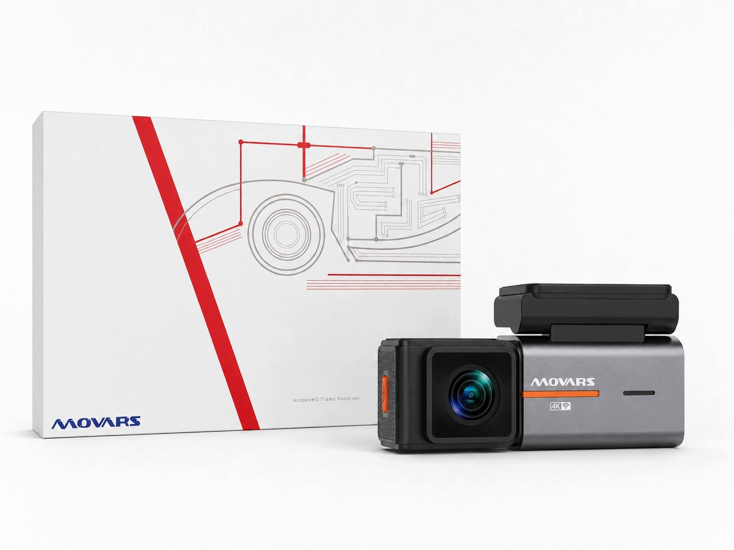 4K WiFi Car Camera Front Rear Video Recorder MOVARS Packaging status original