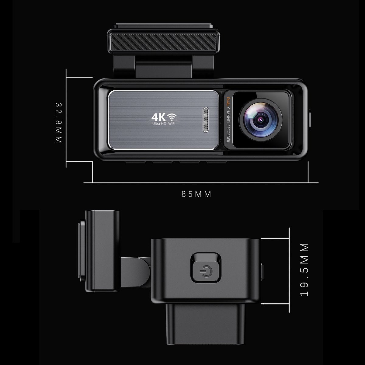 4K WiFi HD VIDEO RECORDER + REAR DUAL 1080P PARKING Manufacturer code REJESTRATOR JAZDY HD ULTRA DASH CAM