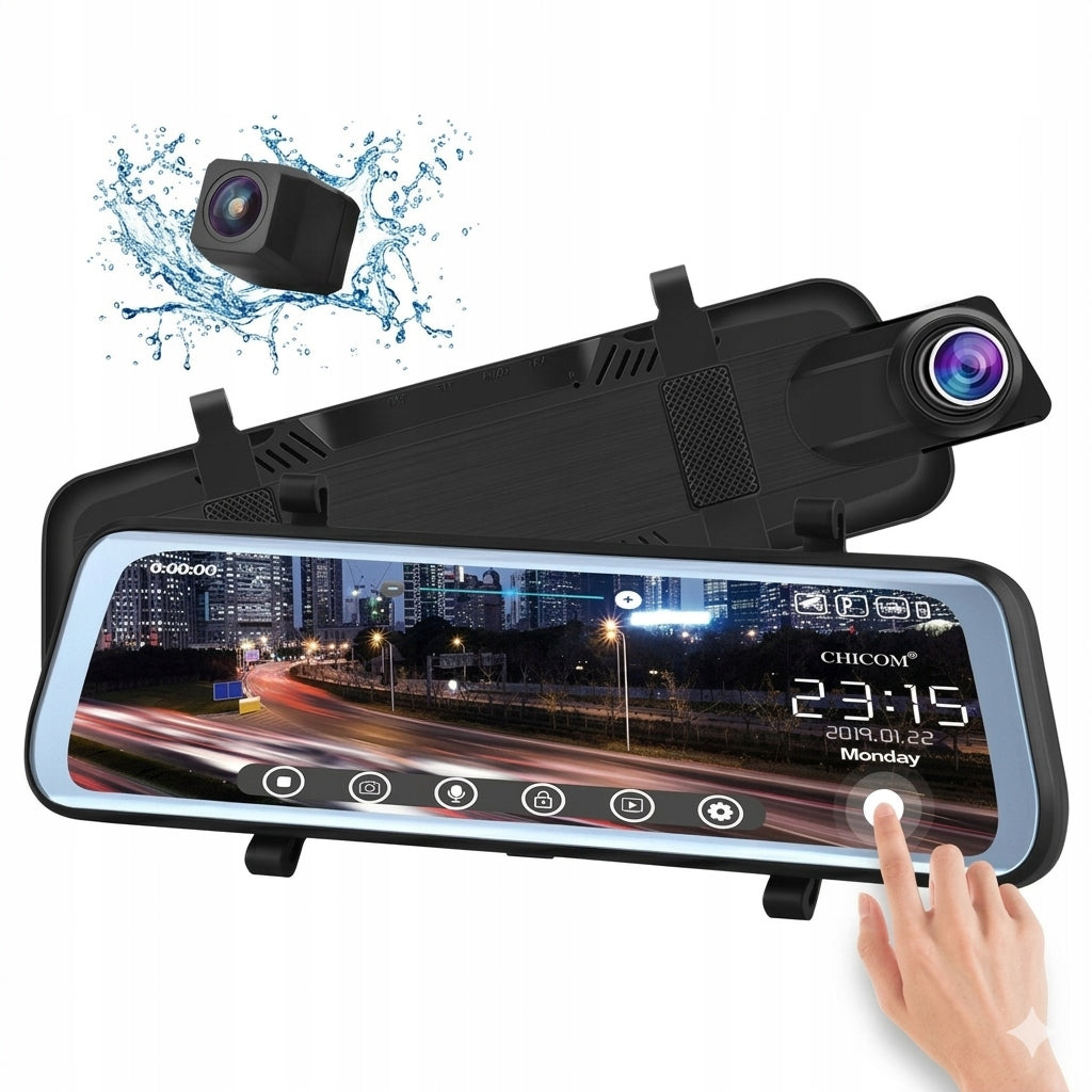 4K WiFi Touch Mirror Reversing Camera + 64GB Card + Parking Cable Packaging status original