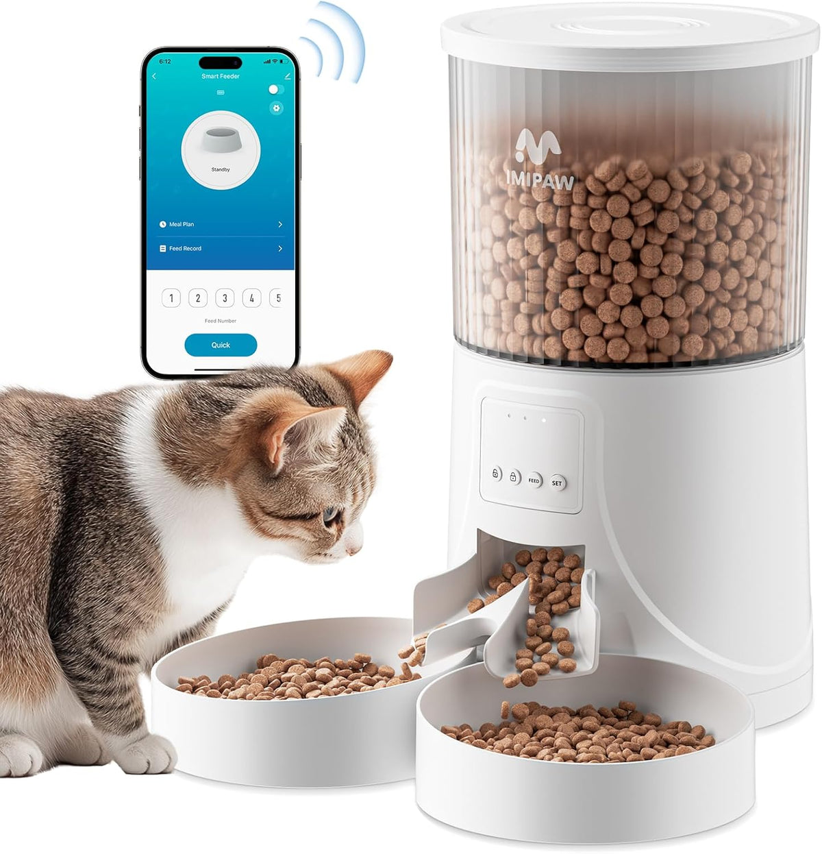 4L WIFI AUTOMATIC FEEDER FOR 2 ANIMALS WITH APP