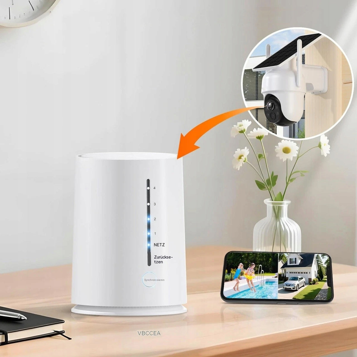 4MP Solar 2 Camera WIFI Security Camera System With 64GB Base Station Packaging status original