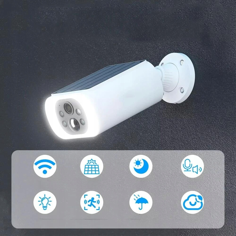 4MPX Outdoor Solar Security Cameras WiFi Motion Detection Packaging status original