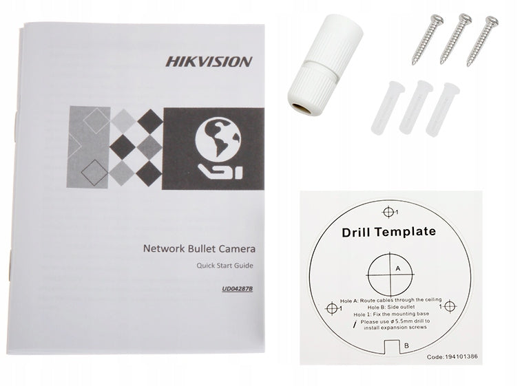 4MPX Wide Angle PoE IP Camera 2.8mm HIKVISION Outdoor - 4pcs Manufacturer code DS-2CD1041G0-I/PL(2.8MM)