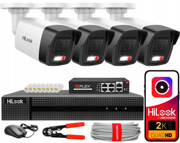 4MPx Hikvision PoE Outdoor 4 Cameras IPC-B140HA-LUC