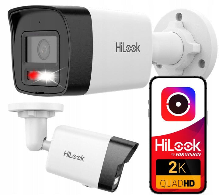4MPx IP Camera HiLook Hikvision Outdoor PoE Wide Angle IR LED Microphone