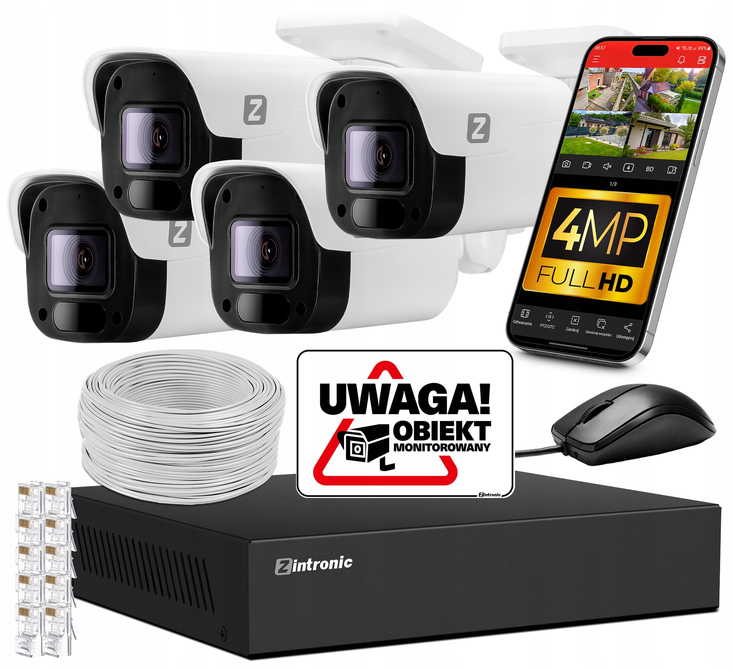 4MPx IP POE 4 Security Camera Kit with Microphone Online Preview