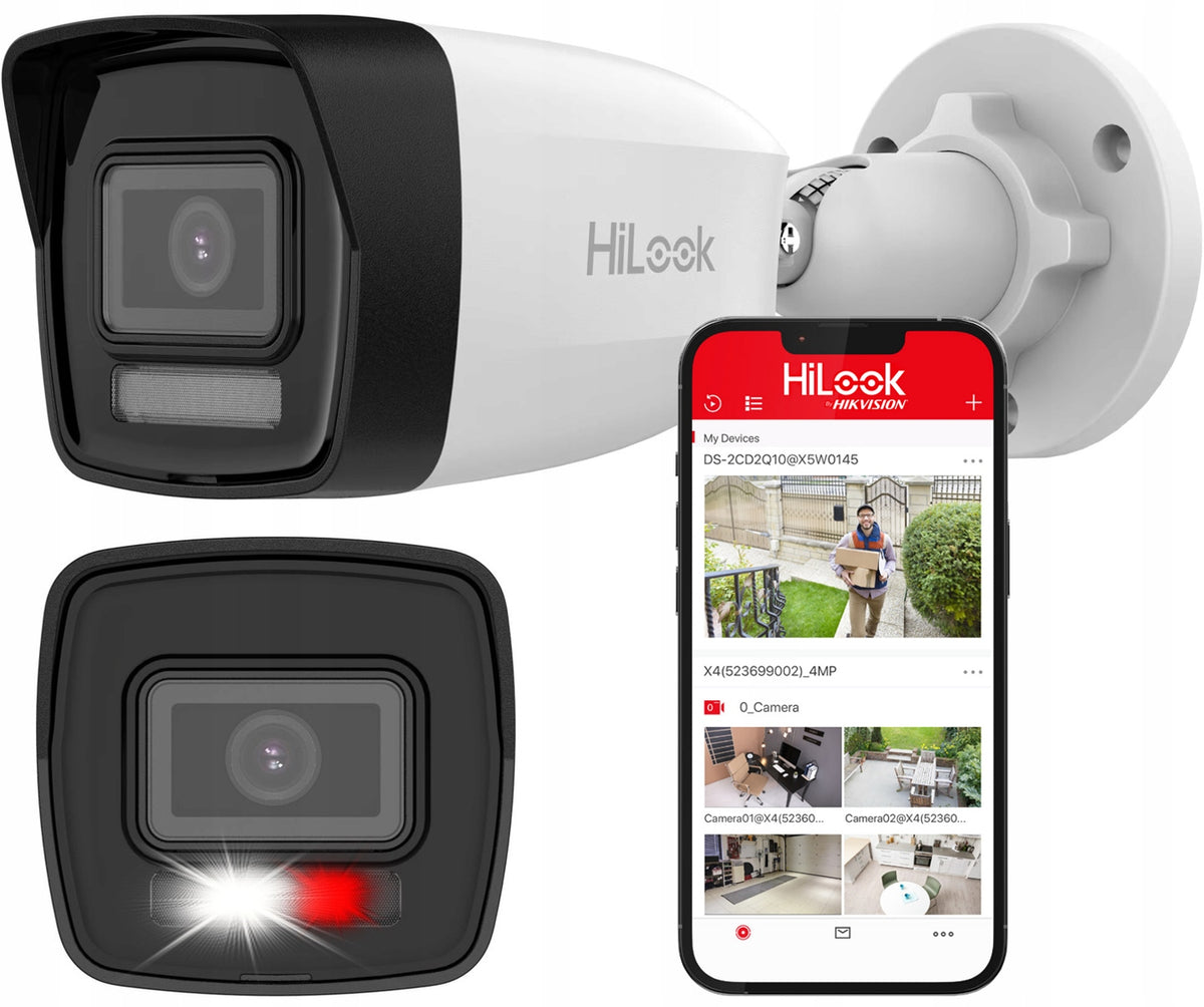 4MPx PoE IP Camera Outdoor Hybrid Light PoE HiLook by Hikvision