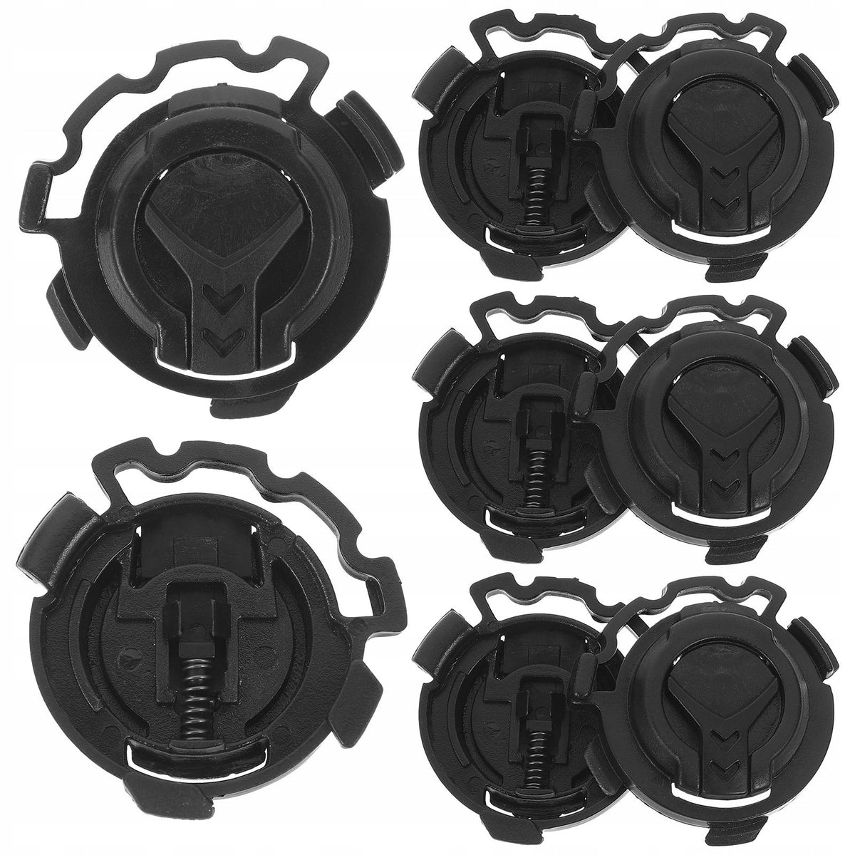 4PARY CZARNE PLASTIKOWE ZATRZASKI DO WIZJERA KASKU MOTOCYKLOWEGO Color black