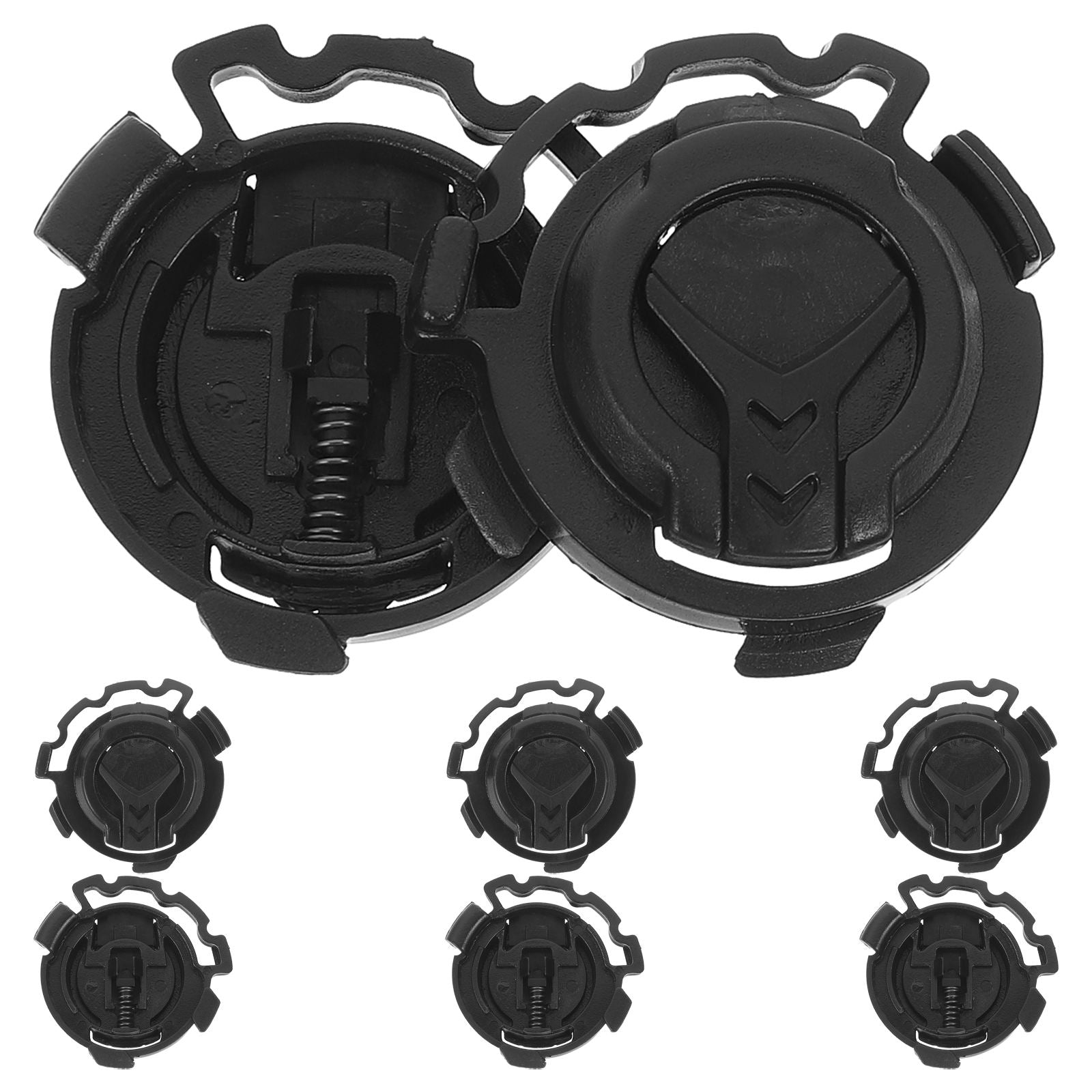 4PARY CZARNE PLASTIKOWE ZATRZASKI DO WIZJERA KASKU MOTOCYKLOWEGO