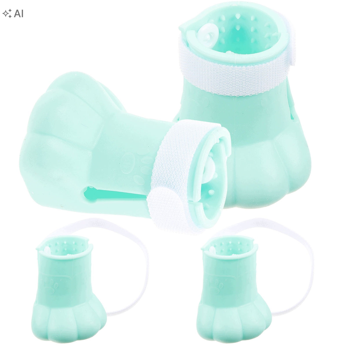 4PCS ADJUSTABLE SILICONE CAT SHOES FOR BATHING AND SCRATCH PREVENTION