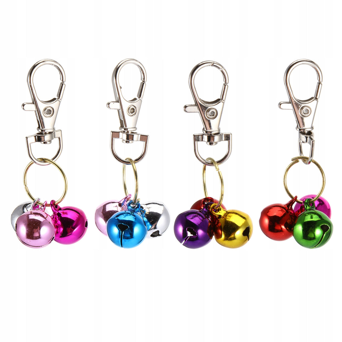 4PCS ASSORTED METAL CAT BELLS PENDANT FOR PET COLLARS WITH KEYCHAIN Manufacturer code 8865829