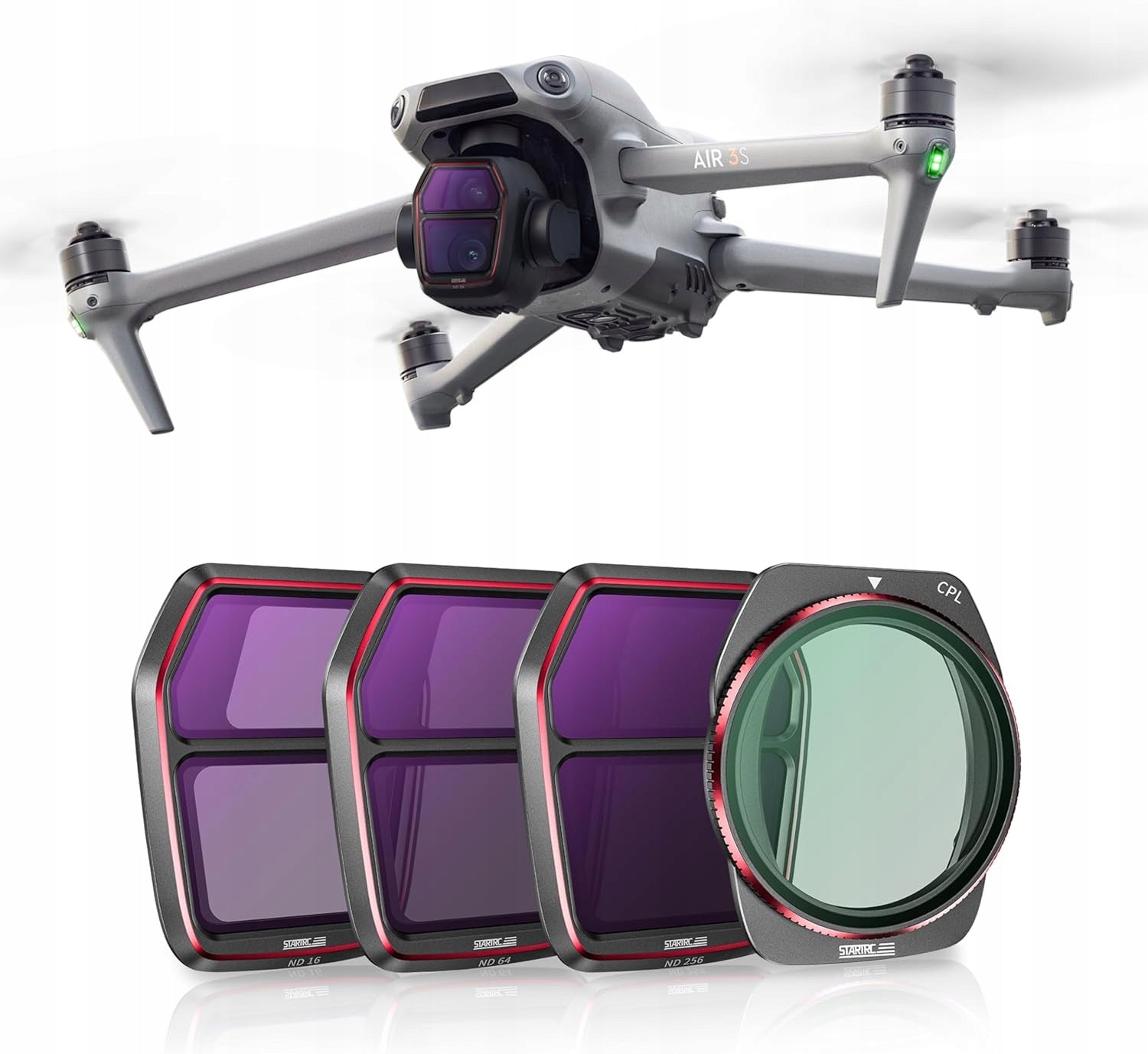 4PCS LENS FILTER SET FOR DJI AIR 3S CPL / ND16 / ND64 / ND256