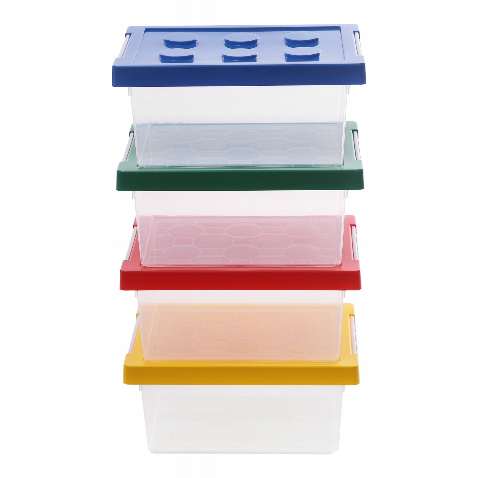 4PCS TOY STORAGE BOX 30.6*21CM WITH LID STACKABLE TOY ORGANIZER LARGE