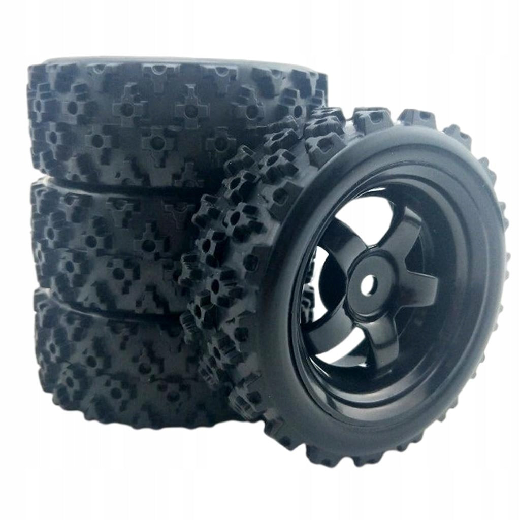 4Pcs 12mm Hex Wheels Tires Spare for Wltoys 144001 124018 1/10 1/14 Black Color black