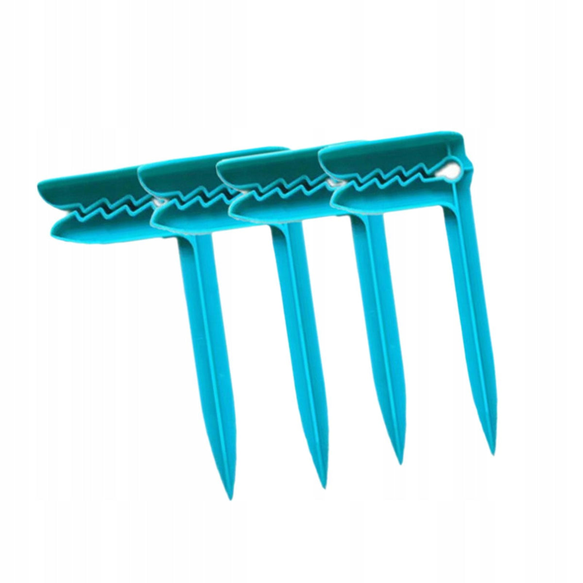 4Pcs Beach Stakes Windproof,Fastener Pegs Lightweight Picnic Mat Clips blue