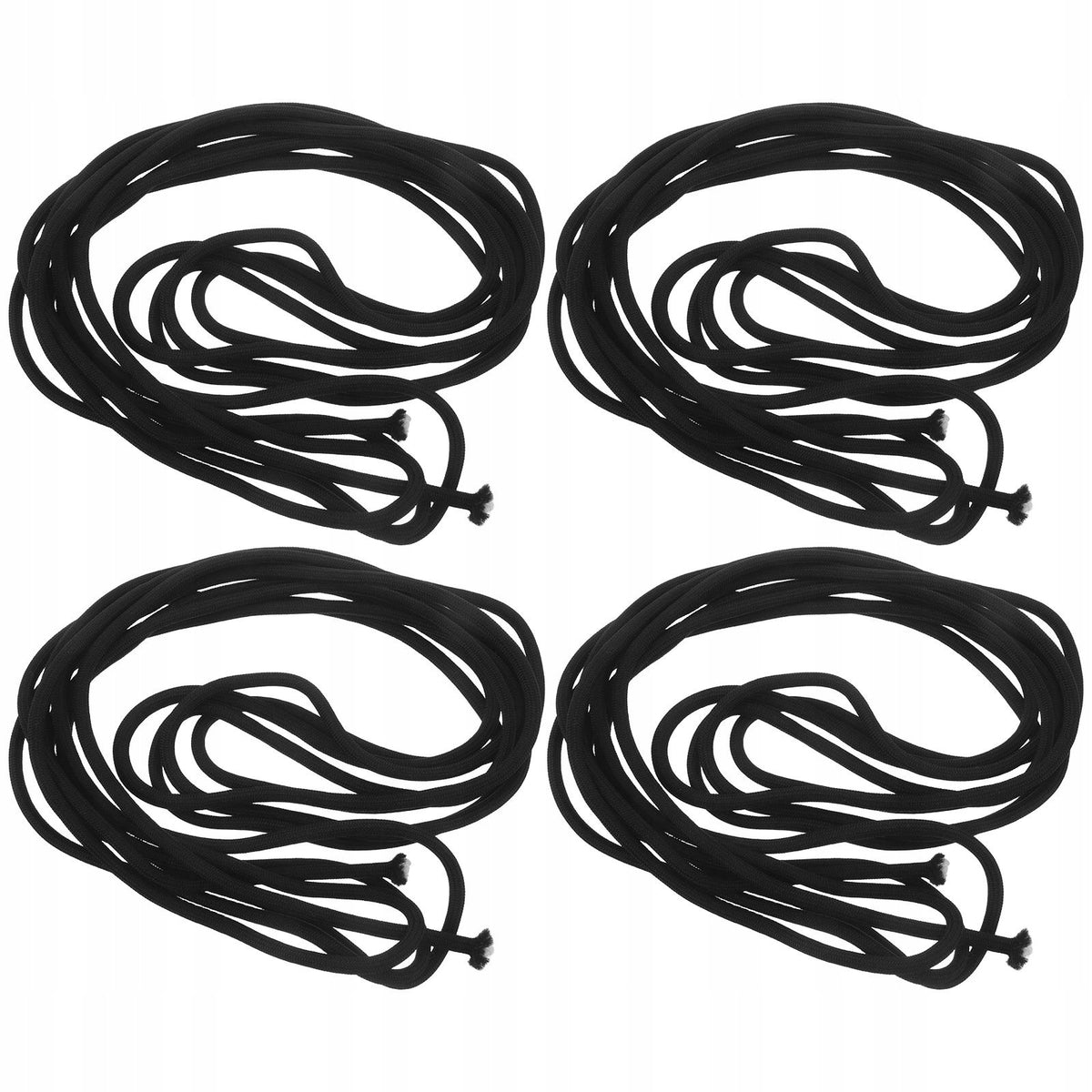 4Pcs Black Braided Polyester Patio Umbrella Replacement Cord, High Strength