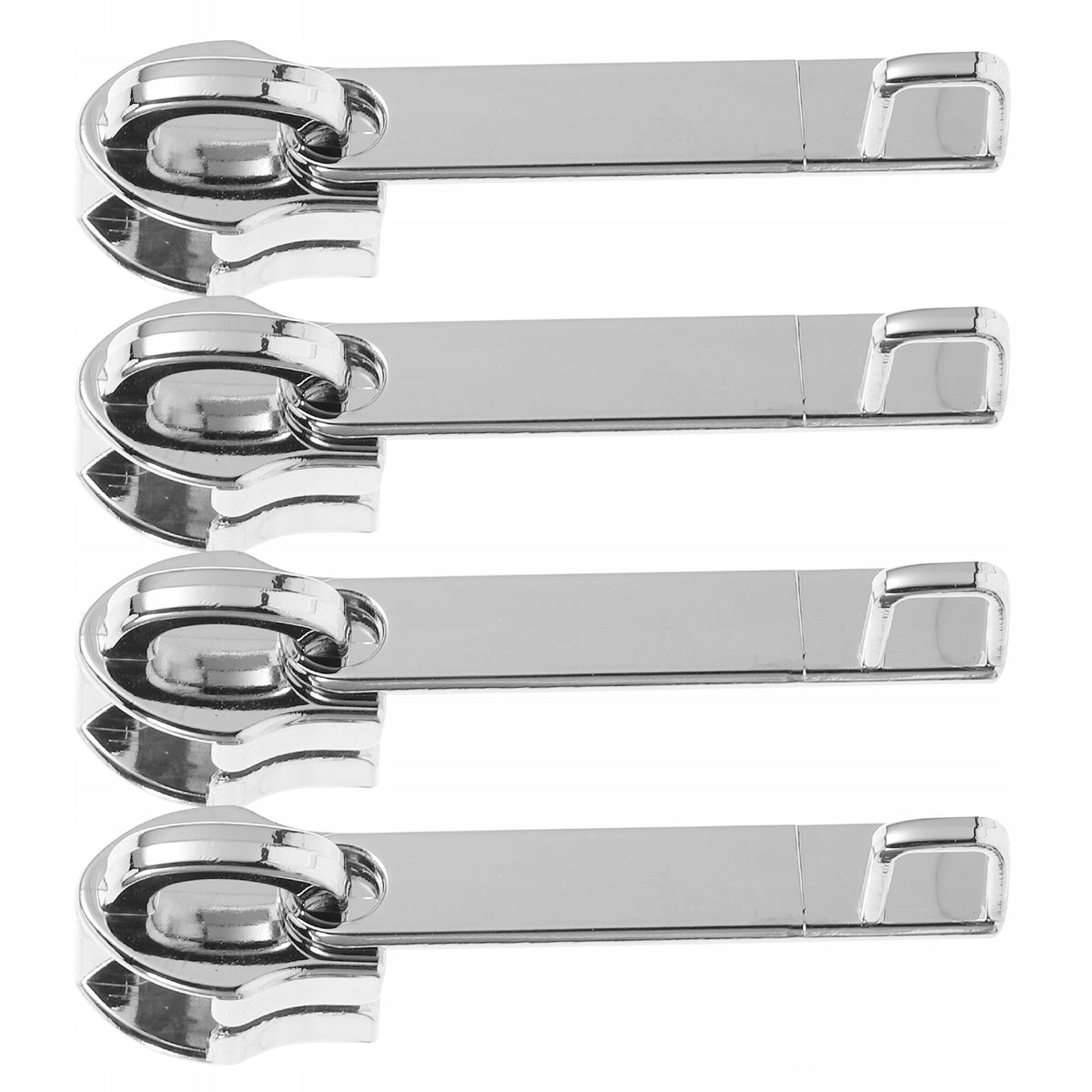 4Pcs Silver Metal Anti-Explosion Zipper Pull Tabs for Luggage Repair