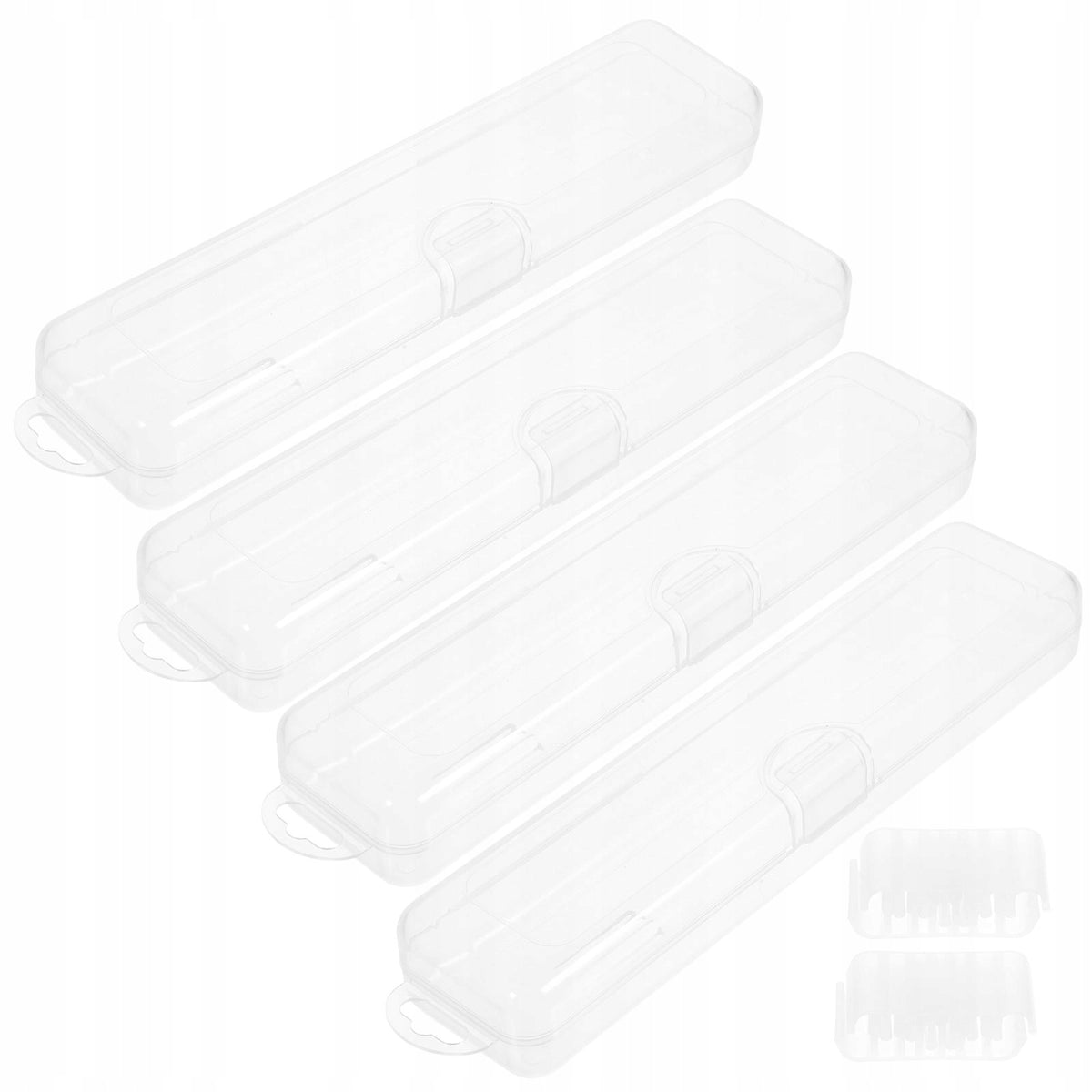 4Pcs Transparent Multi-Functional Plastic Carrying Box for Travel Storage