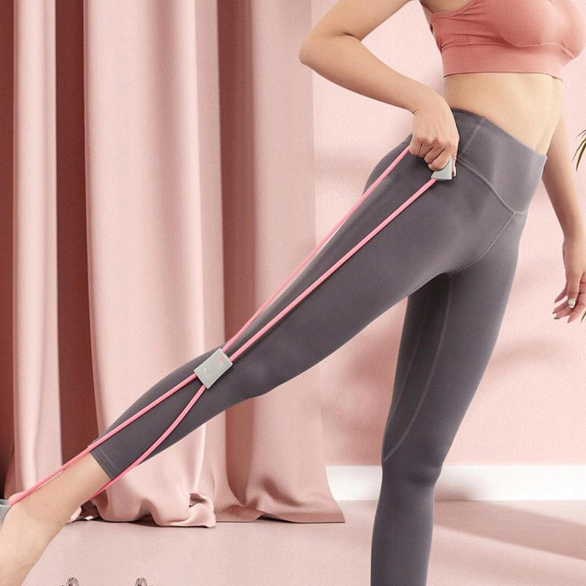 4Pcs Yoga Fitness Equipment Kit Strength Training Multifunctional Portable Color pink