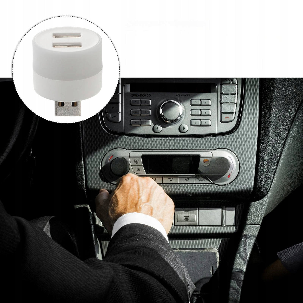 4SZT LAMPKA USB Z 2 PORTAMI DO AUTA I OŚWIETLENIA WNĘTRZA Manufacturer code 14198741