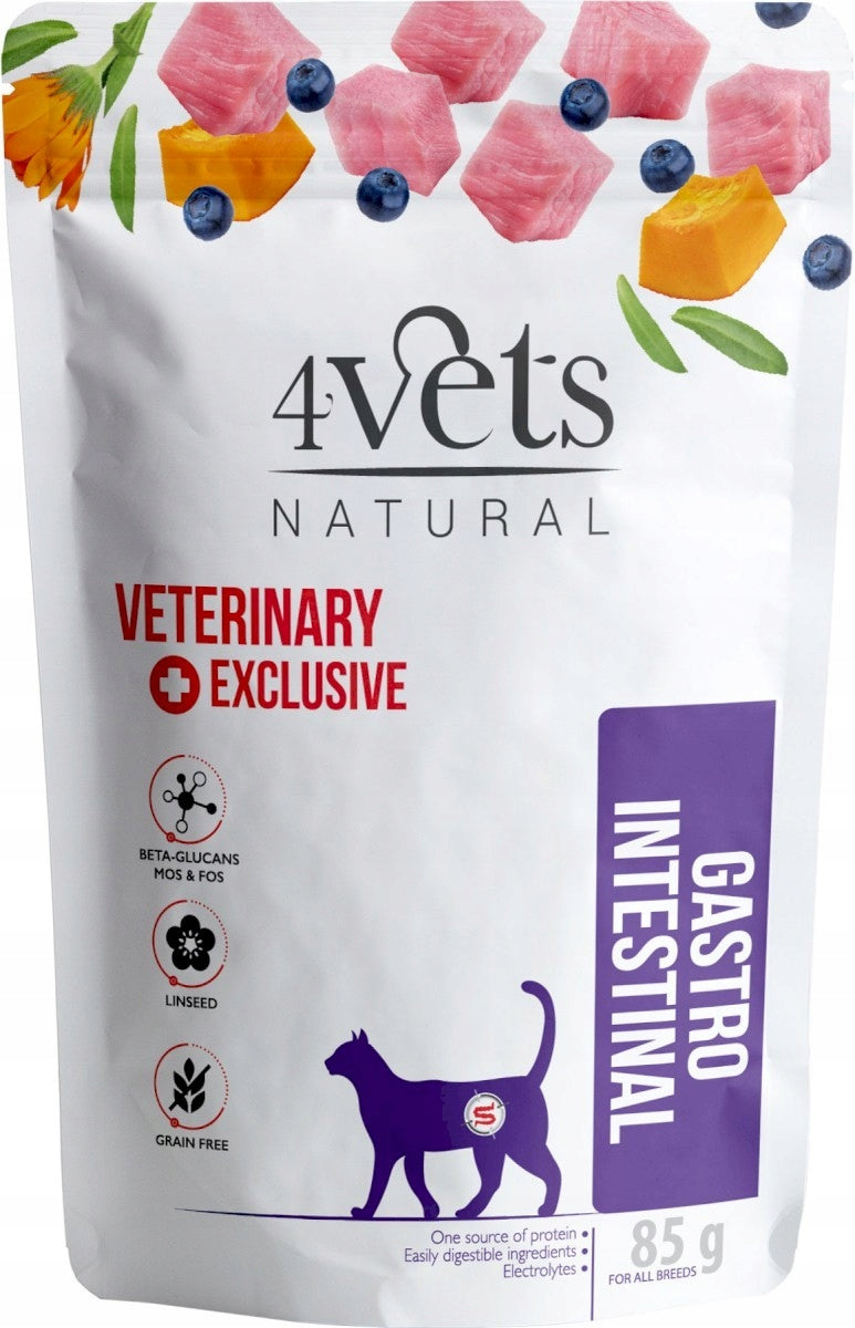 4VETS Natural GASTRO INTESTINAL for cat 10x85g Packaging status original