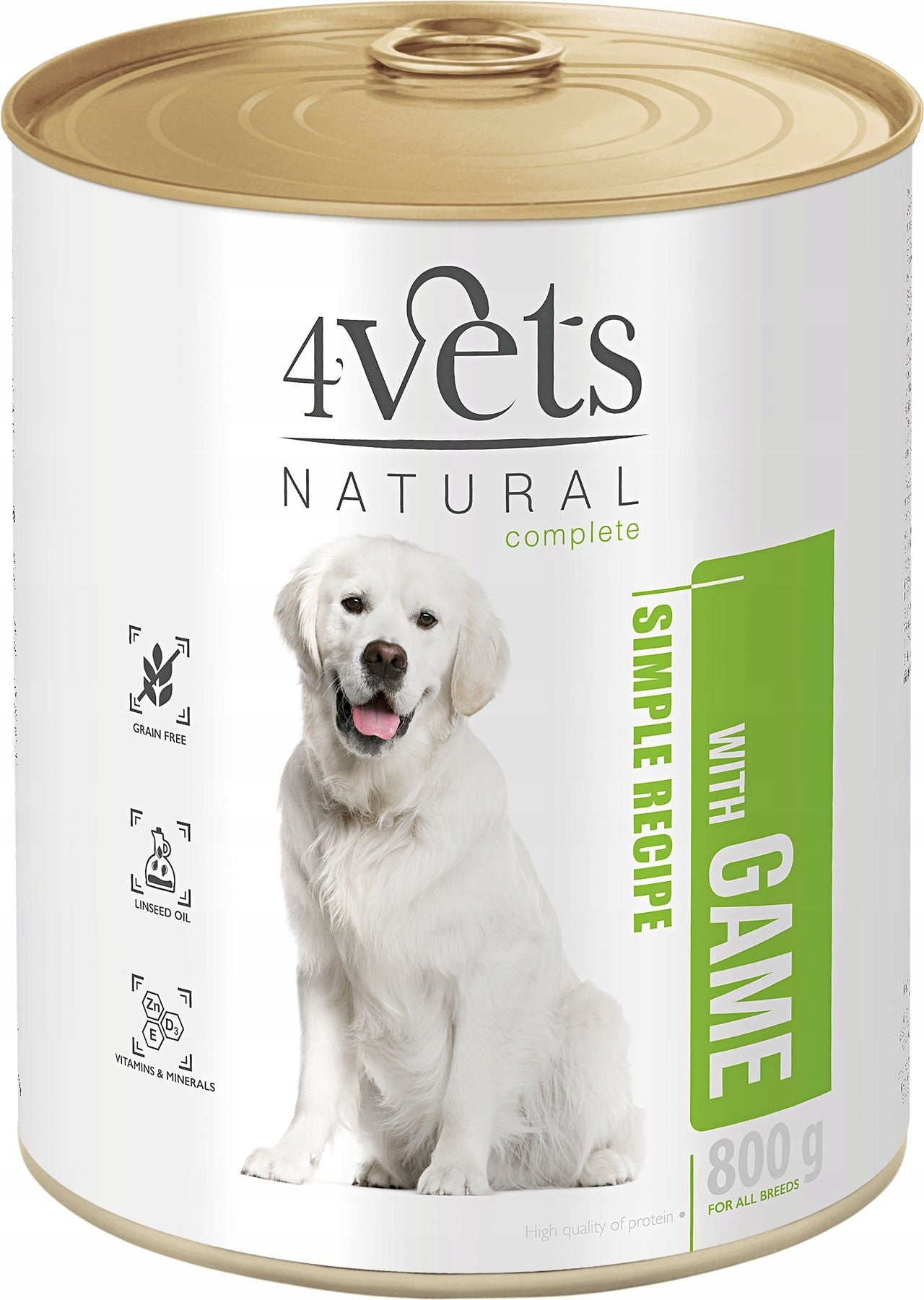 4VETS Natural Wet Dog Food with Venison 800g